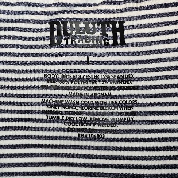 Duluth Trading Co Women's Pier Genius Shelf Bra Tank Navy/White Size L - Picture 8 of 9